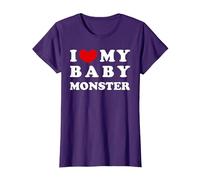 I Love My Baby Monster, J'aime Mon bébé Monstre T-Shirt, Femme, Violet, M