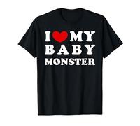 I Love My Baby Monster, J'aime Mon bébé Monstre T-Shirt, Homme, Noir, M