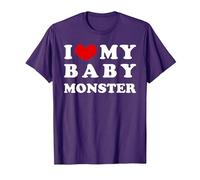I Love My Baby Monster, J'aime Mon bébé Monstre T-Shirt, Homme, Violet, S