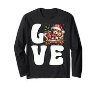 I Love My Beagle Xmas Graphic for Puppy Lover Cute Christmas Manche Longue