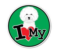 I Love My Bichon Frise Sticker Decal Stickers Pet Art Laptop