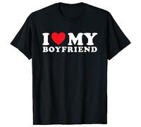 I Love My Boyfriend I Heart My Boyfriend BF T-Shirt Unisex Mens Tees T-Shirt Black M