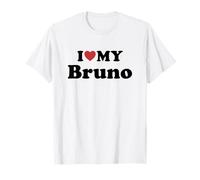 I Love My Bruno Prénom Assorti Couple T-Shirt