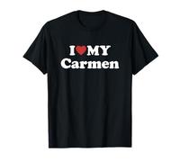 I Love My Carmen Prénom Assorti Couple T-Shirt