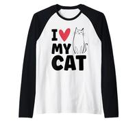 I Love My Cat - Chat Mignon Minou Félin Amoureux des Chats Manche Raglan