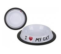 I Love my Cat gamelle en acier inoxydable