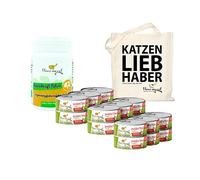 I Love My Cat Lot économique pour chats souffrant d'insuffisance rénale - Nourriture humide hypoallergénique sans céréales - Avec insectes et complément alimentaire - Poudre rénale - 1,84 kg