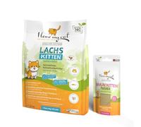 I Love My Cat Lot économique pour Soutenir naturellement Les Fonctions physiologiques du système immunitaire des Chatons : Croquettes sans céréales au Saumon et Poudre Immun Kitten
