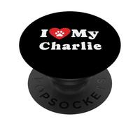 I Love My Charlie Dog Owner Amoureux des Chiens PopSockets PopGrip Adhésif