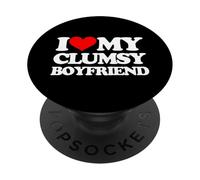 I Love My Clumsy Boyfriend - Petit ami sarcastique PopSockets PopGrip Adhésif