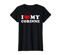 I Love My Corinne, J'aime ma Corinne T-Shirt, Femme, Noir, 3XL