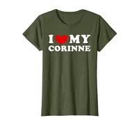 I Love My Corinne, J'aime ma Corinne T-Shirt, Femme, Olive, S