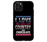 I Love My Country & Chocolate, Meme patriotique amant de chocolat Coque pour iPhone 11 Pro