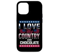 I Love My Country & Chocolate, Meme patriotique amant de chocolat Coque pour iPhone 12/12 Pro