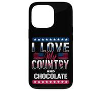 I Love My Country & Chocolate, Meme patriotique amant de chocolat Coque pour iPhone 13 Pro