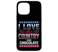 I Love My Country & Chocolate, Meme patriotique amant de chocolat Coque pour iPhone 13 Pro Max