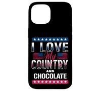 I Love My Country & Chocolate, Meme patriotique amant de chocolat Coque pour iPhone 15