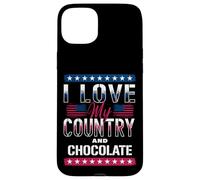 I Love My Country & Chocolate, Meme patriotique amant de chocolat Coque pour iPhone 15 Plus