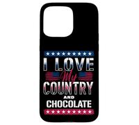 I Love My Country & Chocolate, Meme patriotique amant de chocolat Coque pour iPhone 15 Pro Max