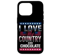 I Love My Country & Chocolate, Meme patriotique amant de chocolat Coque pour iPhone 16 Pro