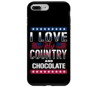 I Love My Country & Chocolate, Meme patriotique amant de chocolat Coque pour iPhone 7 Plus/8 Plus