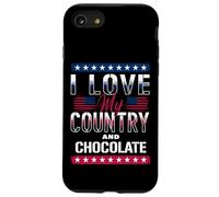 I Love My Country & Chocolate, Meme patriotique amant de chocolat Coque pour iPhone SE (2020) / 7 / 8
