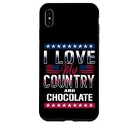 I Love My Country & Chocolate, Meme patriotique amant de chocolat Coque pour iPhone XS Max