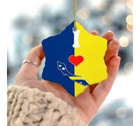 I Love My Country' Curaçao Ornements à suspendre Drapeau de ville International Festival Ornement Souvenir Décoration de vacances Élégante Céramique Ornement Pendentif pour Famille Anniversaire Nouvel