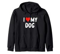 I Love My Dog - Cœur - Abri pour Chien, Papa, Maman, Animal Domestique Sweat à Capuche