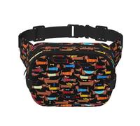 « I Love My Dog » imprimé teckel unisexe carré double couche sac de taille crossbody sac de voyage accessoire d'entraînement noir, taille unique, noir, SC Noir, Taille unique