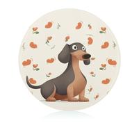 I Love My Dog Planche à découper ronde en verre trempé pour pizza, légumes, fruits, fromage et charcuterie