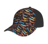 I Love My Dog Teckels Casquette de baseball respirante classique confortable été décontractée sports de plein air voyage noir