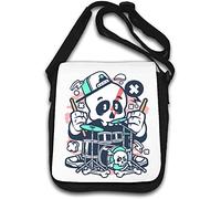 I Love My Drums Sac à bandoulière Motif tête de mort Blanc