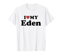 I Love My Eden Prénom Assorti Couple T-Shirt