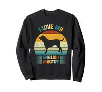 I Love My English Mastiff - Silhouette rétro coucher de soleil Sweatshirt