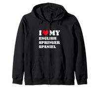 I Love My English Springer Spaniel Chien Springer Anglais Sweat à Capuche