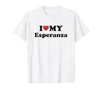 I Love My Esperanza Prénom Assorti Couple T-Shirt