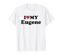 I Love My Eugene Prénom Assorti Couple T-Shirt