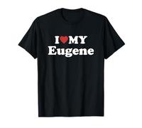 I Love My Eugene Prénom Assorti Couple T-Shirt