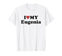 I Love My Eugenia Prénom Assorti Couple T-Shirt