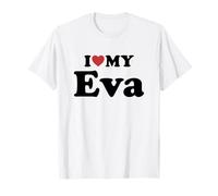 I Love My Eva Prénom Assorti Couple T-Shirt