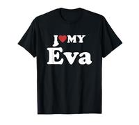 I Love My Éva Prénom Assorti Couple T-Shirt