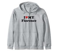 I Love My Florence Prénom Assorti Couple Sweat à Capuche