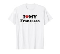 I Love My Francesco Prénom Assorti Couple T-Shirt