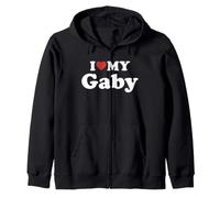 I Love My Gaby Prénom Assorti Couple Sweat à Capuche
