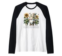 I Love My Garden Funny Gnome Grandpa For Gardener Sunflower Manche Raglan