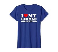 I Love My German Girlfriend T-Shirt, Femme, Bleu Royal, S
