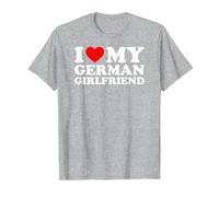 I Love My German Girlfriend T-Shirt, Homme, Gris Chiné, S