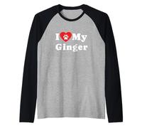 I Love My Ginger Dog Owner Amoureux des Chiens Manche Raglan
