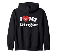 I Love My Ginger Dog Owner Amoureux des Chiens Sweat à Capuche